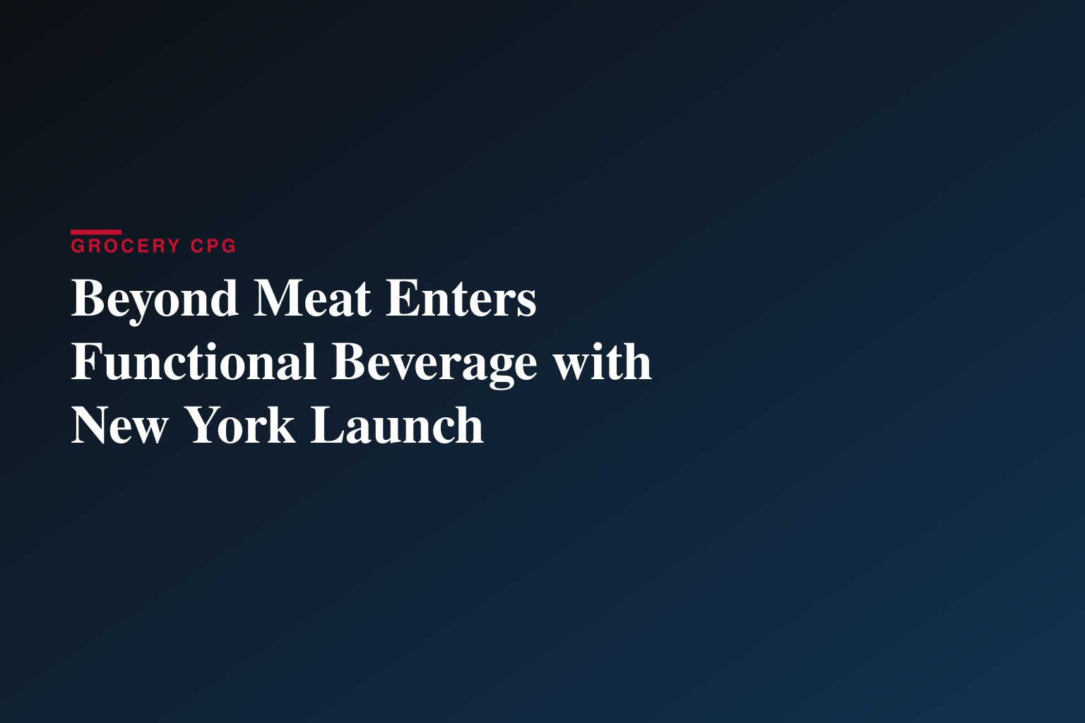 Beyond Meat® Launches Beyond Immerse™ in New York