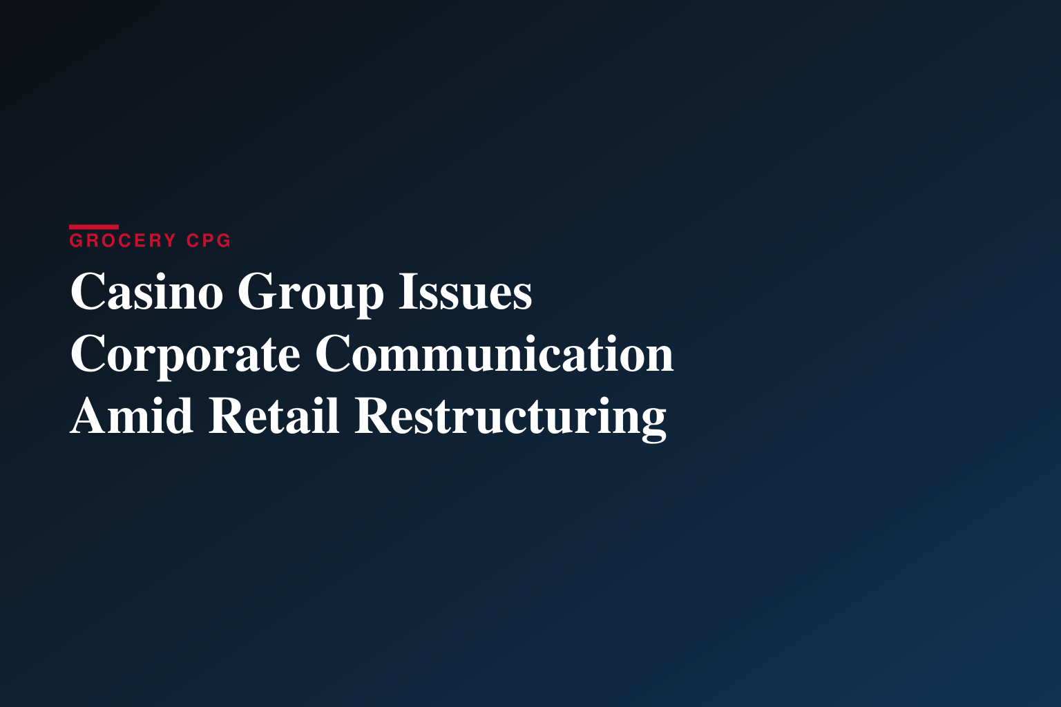 Communication du groupe Casino
