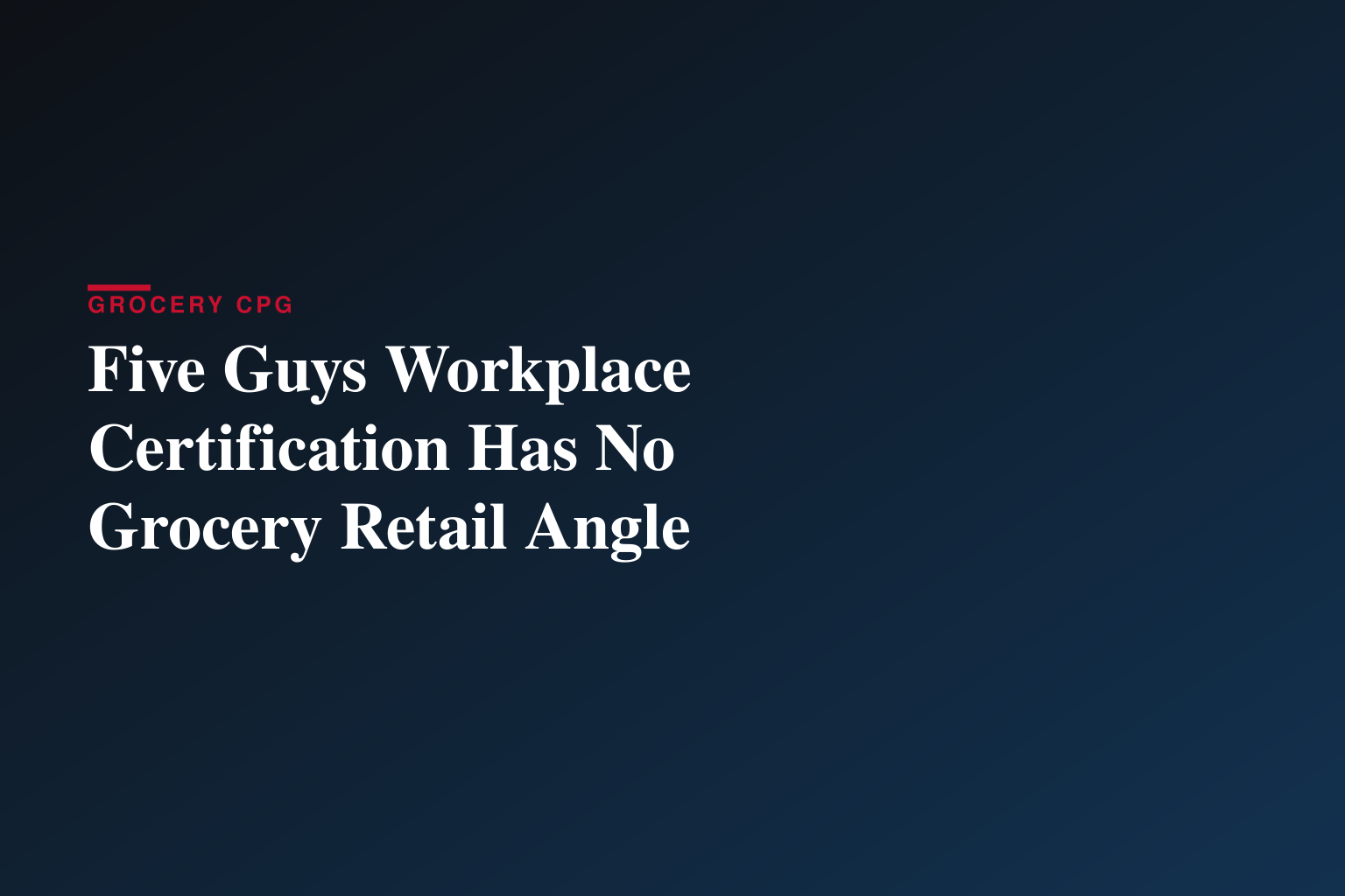 Five Guys Earns Great Place To Work Certification™