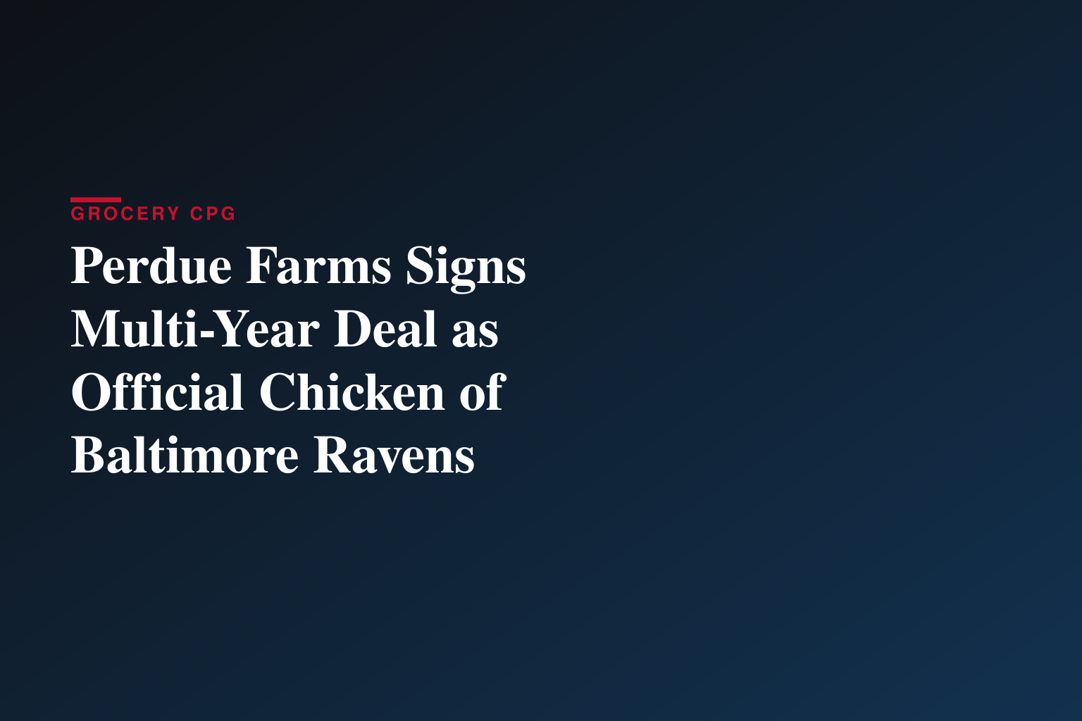 PERDUE® NAMED OFFICIAL CHICKEN OF THE BALTIMORE RAVENS