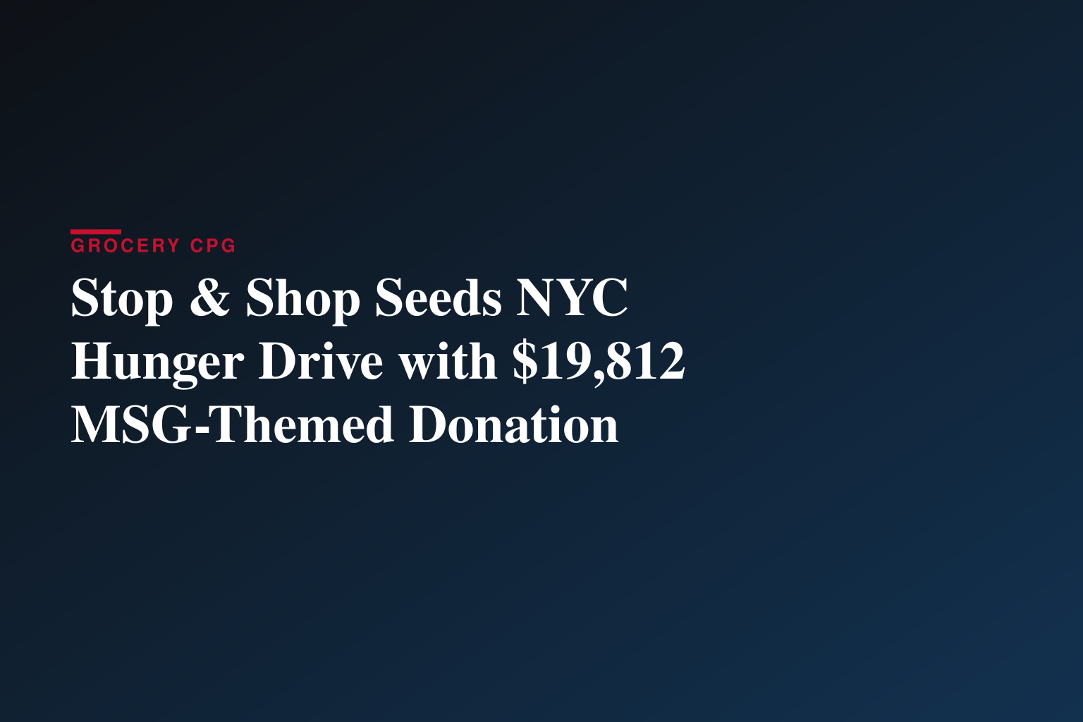 Stop & Shop Kicks Off Food Bank For NYC’s “Slam Dunk on Hunger” Campaign with $19,812 Donation