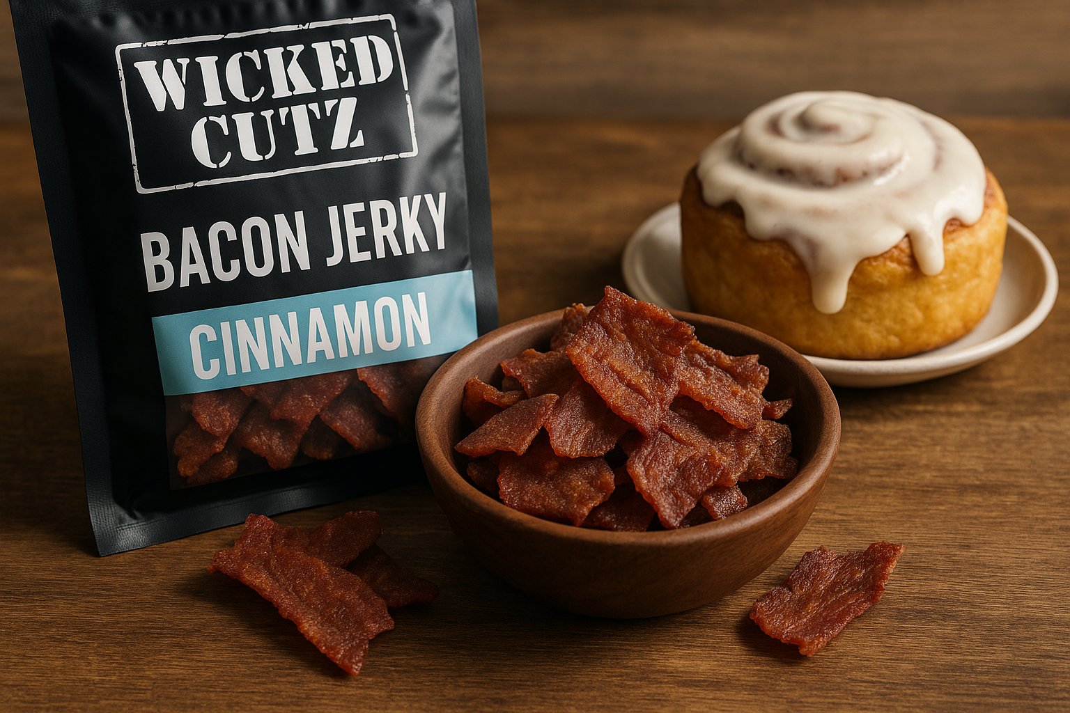 Wicked Cutz, Cinnabon Partner on Cinnamon-Bacon Jerky Line